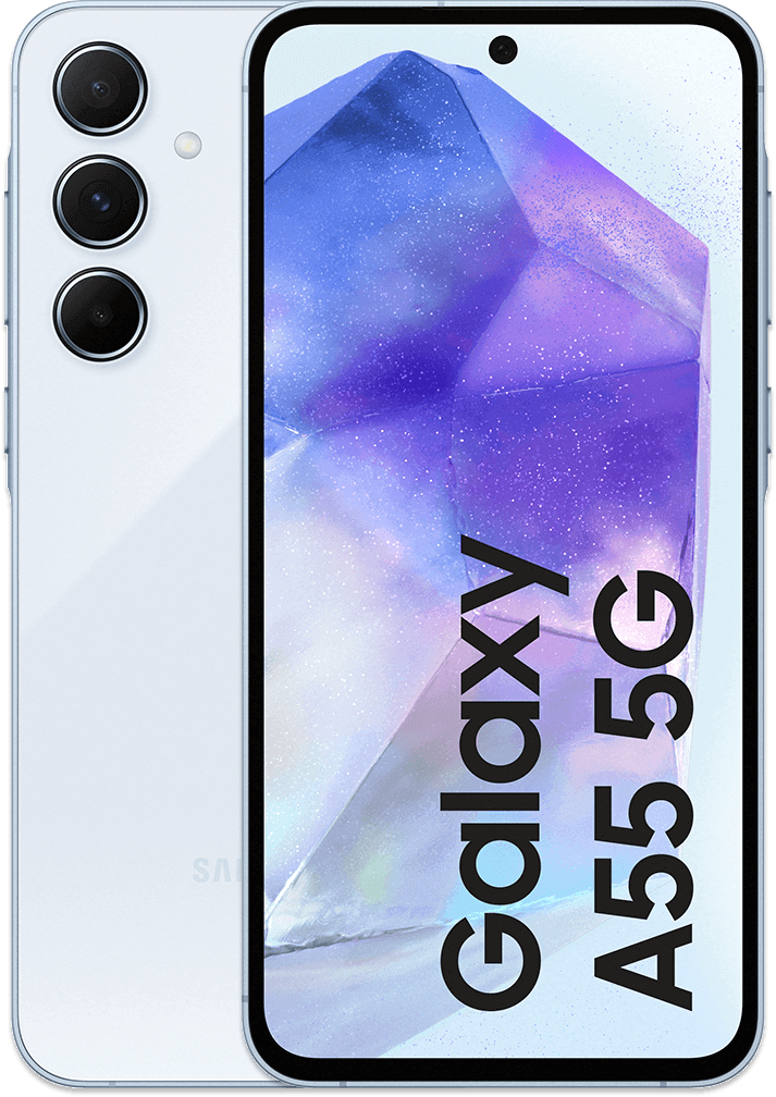 Samsung Galaxy A55 5G eSIM 128GB, Awesome Iceblue - KPN Unlimited50 en onbeperkt bellen/sms 2 jaar