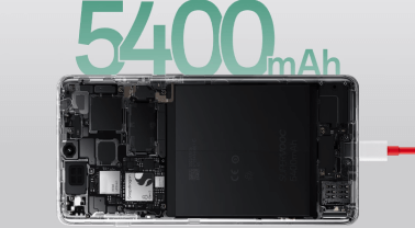Een OnePlus 12 aan de oplader met de batterijcapaciteit in nummers is afgebeeld