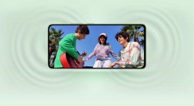 Xiaomi telefoon met afbeelding van mensen die muziek maken met elkaar