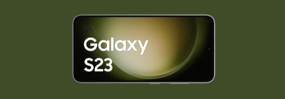 Een horizontaal Samsung S23 beeldscherm