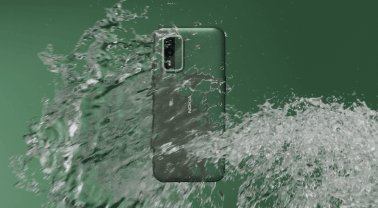De Nokia XR21 in een golf van water