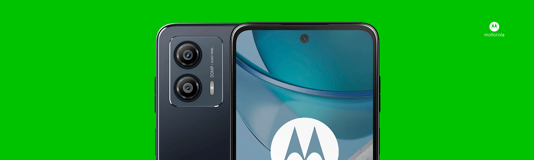 De voor- en achterkant van een Motorola telefoon