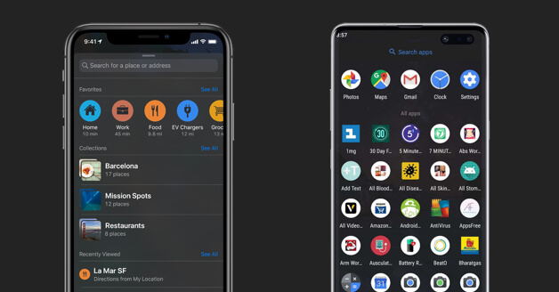 dark mode op android en iphone