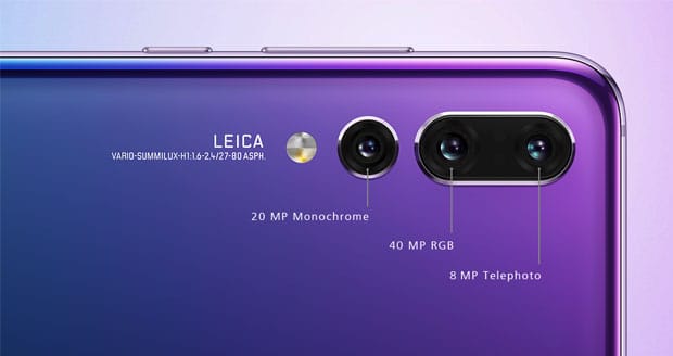 Huawei P20 Pro met 3 lenzen Huawei P20 Pro met 3 lenzen