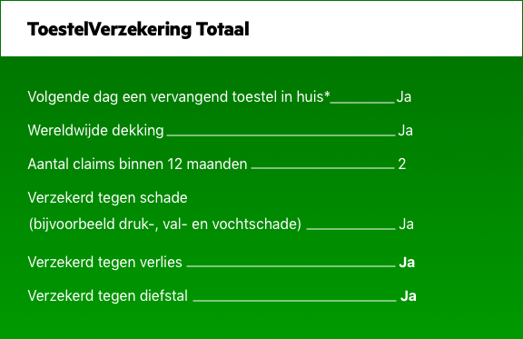 ToestelVerzekering Totaal ToestelVerzekering Totaal