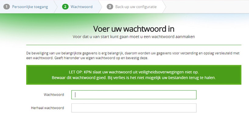 Kies een wachtwoord voor uw back-up