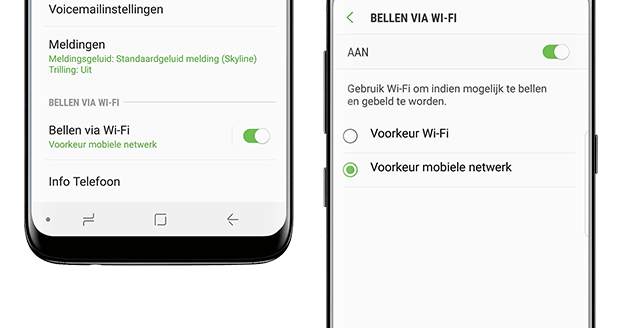 Mobiel via wifi