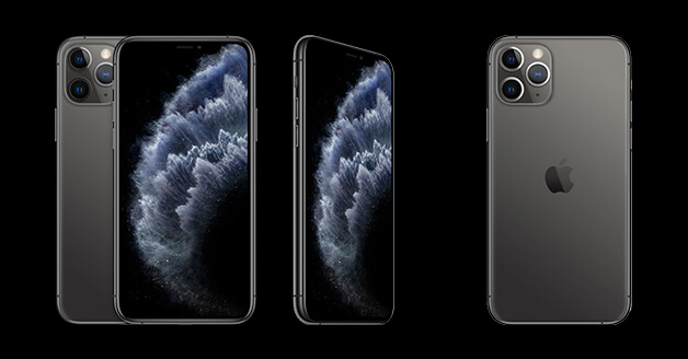 iPhone 11 Pro, voorkant, zijkant en achterkant